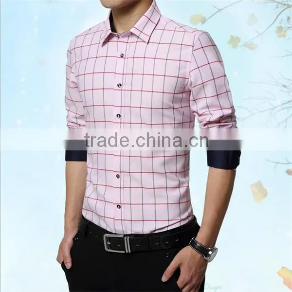 China Long Sleeve Double Collar Fancy Shirts for Men Fashion Check Shirts photo-3
