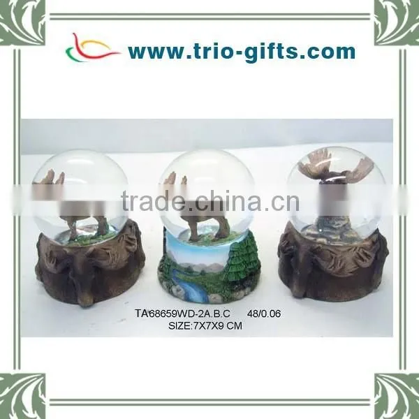 Hot Sale Polyresin Elk Deer Water Ball Snow Globes