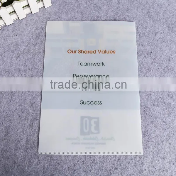 Customized Design Plastic pp Single Page Folding Document Holder l Shape Plastic Folder a4 Size File Folder photo-2