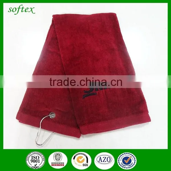 Metal Hook 100 Cotton Golf Towel Embroidery Style photo-5