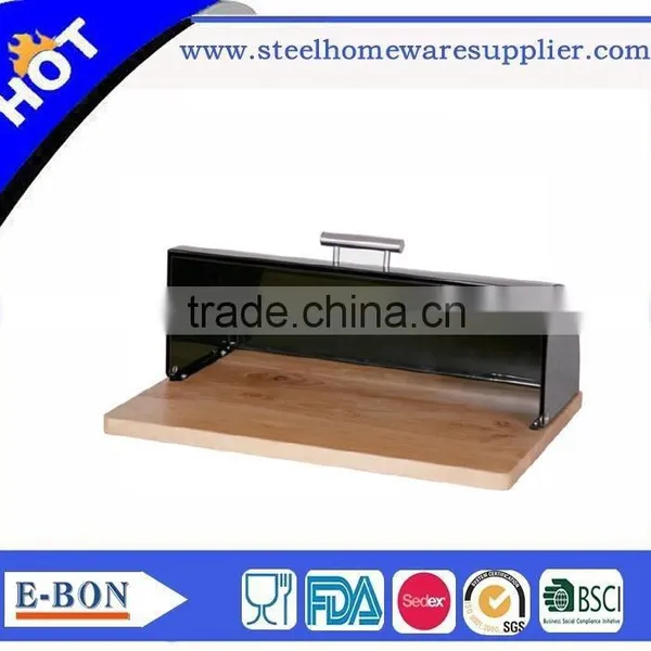 Finely Processed Stainless Black Steel Bread Bin photo-2