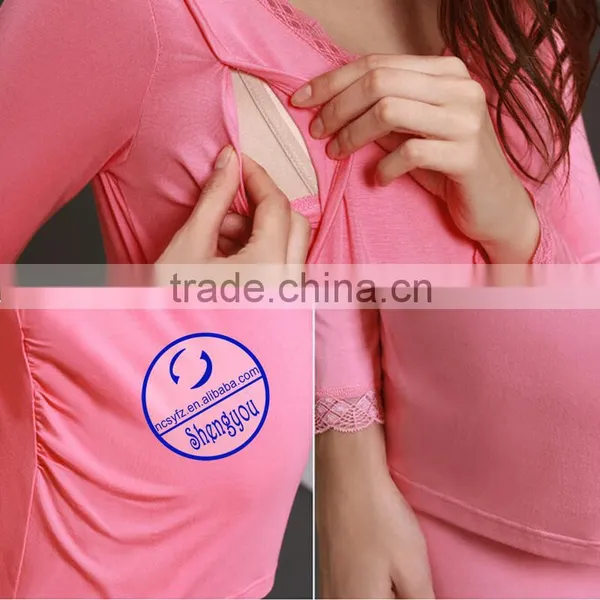 Custom Made Spandex Cotton High Quality Nursing Wear photo-5