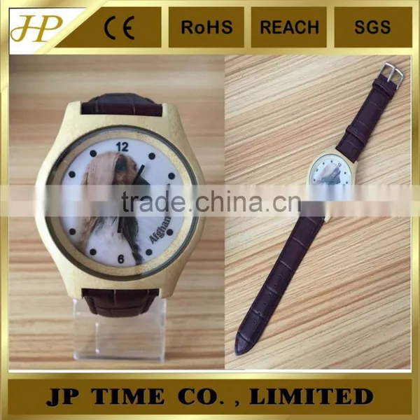 Leather Strap and Wooden Watch Case,cheap Wooden Watch