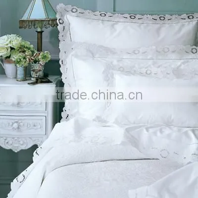Hemstitch and Hand Embroidered Cotton Bedding Set photo-4