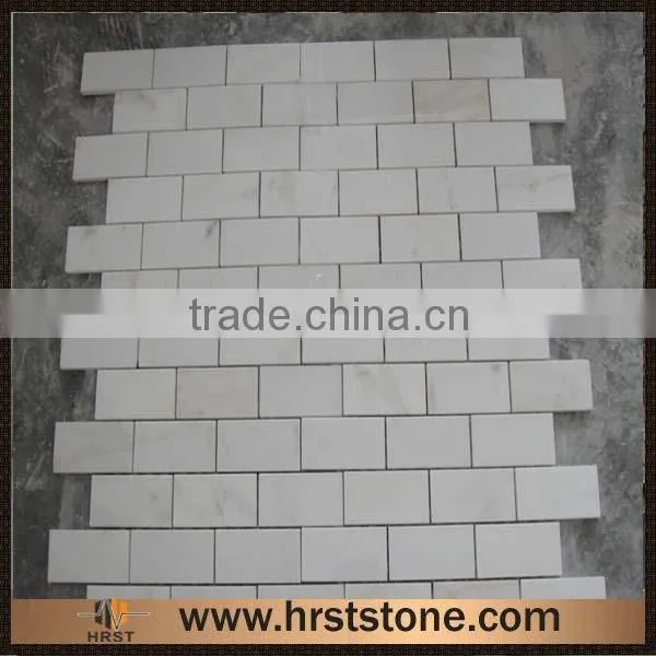 Italian Round Calacatta White Marble Mosaic photo-3