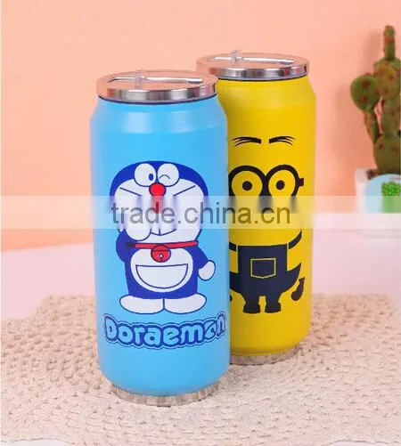 Cartoon Stainless Steel Water Bottle With Straw photo-2