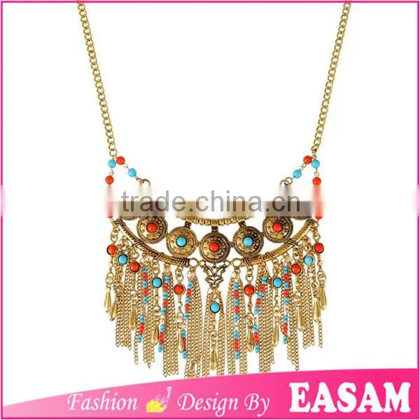 Vintage Beaded Tassel Necklace/wholesale Beaded Tassel Necklace