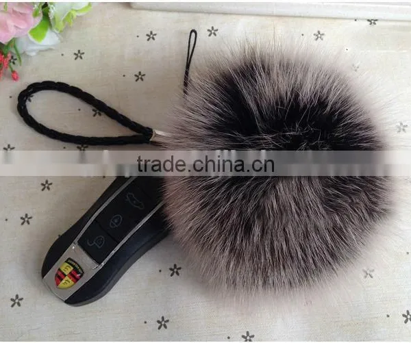 Fox Fur Ball Key Chain / Fur Pom Poms / Fox Fur Keychain photo-6