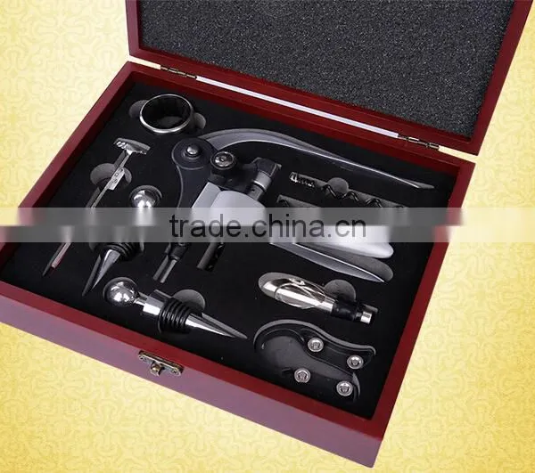 Promotional AUGUST 9pcs in One Wooden Wine Box Wine Opener Corkscrew Set photo-6