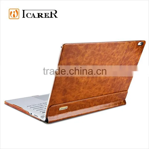 ICARER Genuine Leather Case for Microsoft Surface Book Detachable Flip Cover With Stand Function photo-3