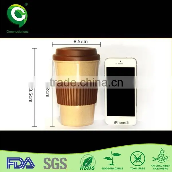 Biodegradable Big Size Rice Husk Paper Fiber Coffee Cup photo-4
