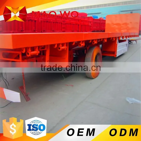 China 20ft Flat Bed Trailer or 40 ft Flatbed Container Semi Trailer for Sale photo-4