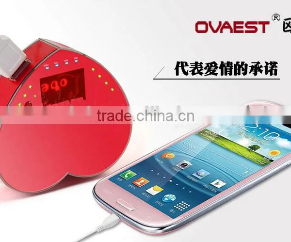 Romance Heart-shaped 2014 Latest Universal Mobile Power Bank 6000mah