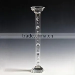 Crystal Pillar Candle Holder With Hanging Chain Centerpiece