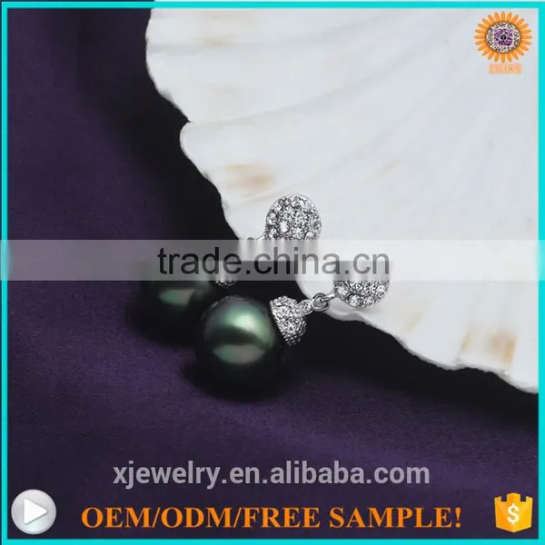 925 Silver cz Authentic South Sea Shell Pearl Earrings photo-5