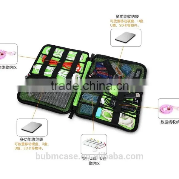 Waterproof Nylon Black Protablet Charging Cable Bag Whit Travel photo-4
