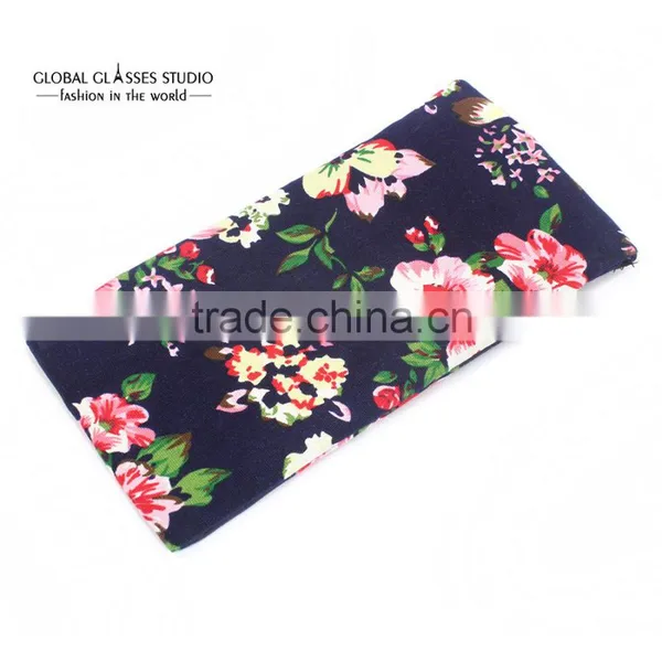 New Hot Selling Soft Cloth Bag Sunglasses Glasses Pouches Black Pink Flower Eyewear Accessories Mobile Phone Bag BDH04D photo-2