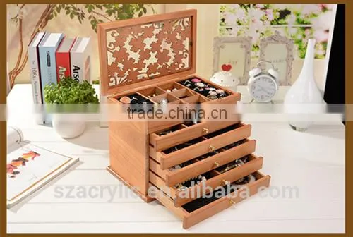 China Custom Antique Wood Jewelry Drawer Box photo-2