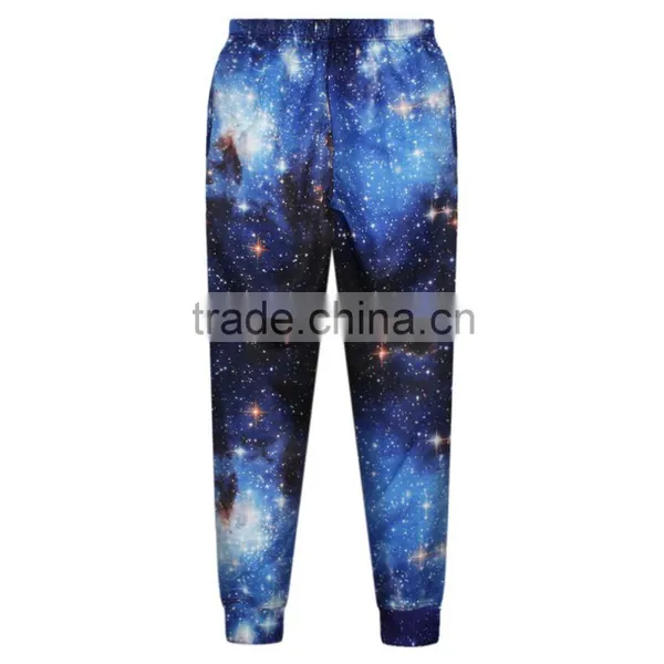 2015 New Fashion Casual Pants Polyester and Spandex High Quality Blue Galaxy Digital Print Pants N18-25 photo-2