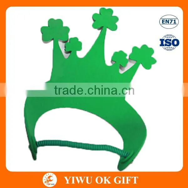 Wholesale Irish St Patricks Day EVA Clover Glitter Powder Kids Stereoscopic Crown Party Decoration Hat photo-2