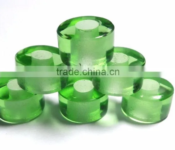 AAA Colombian Emerald Color Quartz Smooth Handmade Big Hole Tyre Beads
