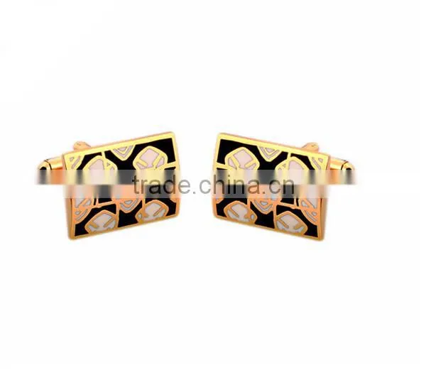 Newest Enamel Promotion Gifts Custom Metal Cuff Links Mens Enamel Square Cufflinks photo-2