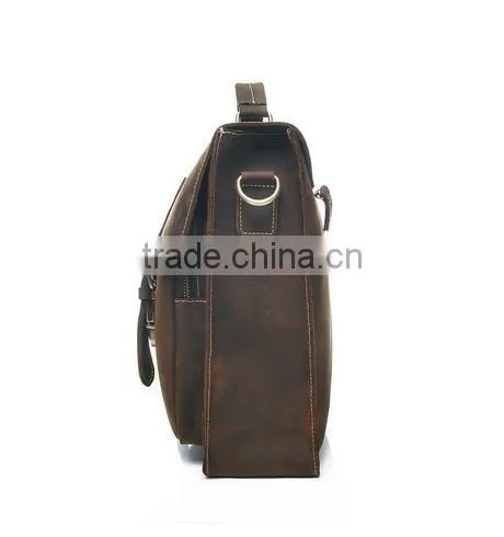 Crazy Horse Genuine Leather Men Messenger Bags Leather Vintage Briefcases Mens Men Genuine Leather Briefcase photo-3