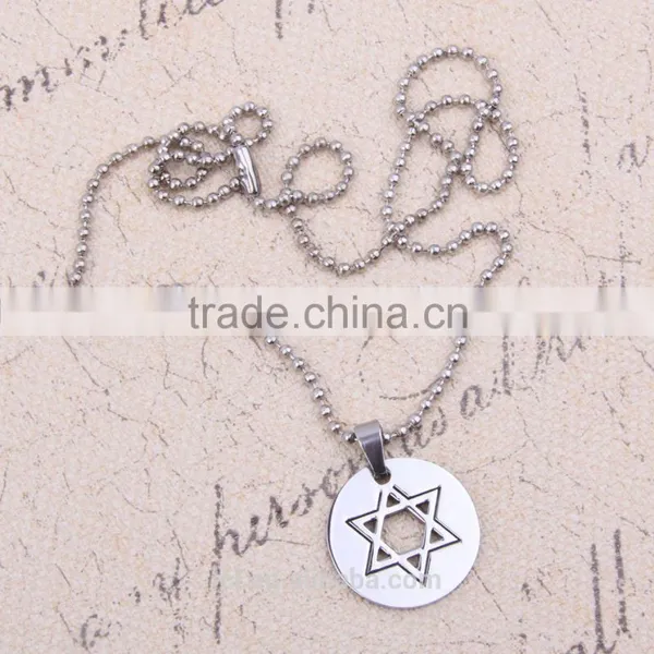 New Arrival Fashion Jewelry Handmade Bead Chain Necklace Religious Necklace Star of David Necklace Stainless Steel photo-5
