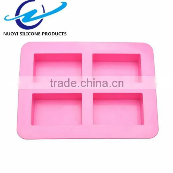 4 Cavities Rectangular Soap Mould Silicone photo-3