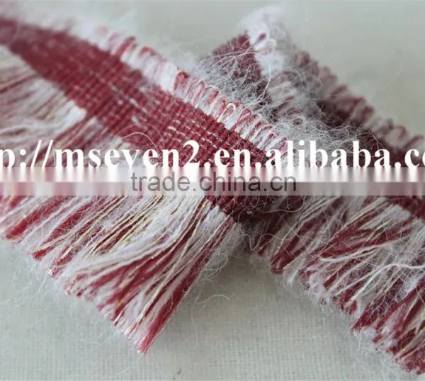 Good Looking Kintting Tassels Red and White Lace Trim for Garment Accessories photo-4