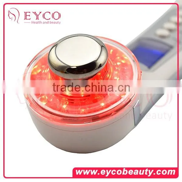 Mini Home Use Ion Facial Beauty Device 3 Color Ultrasonic Led Lights Photon Face Massager photo-3