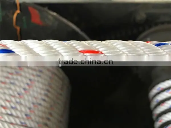 Cheapest PP Polypropylene Warning Rope For Sale White With Red And Blue Tracer photo-2