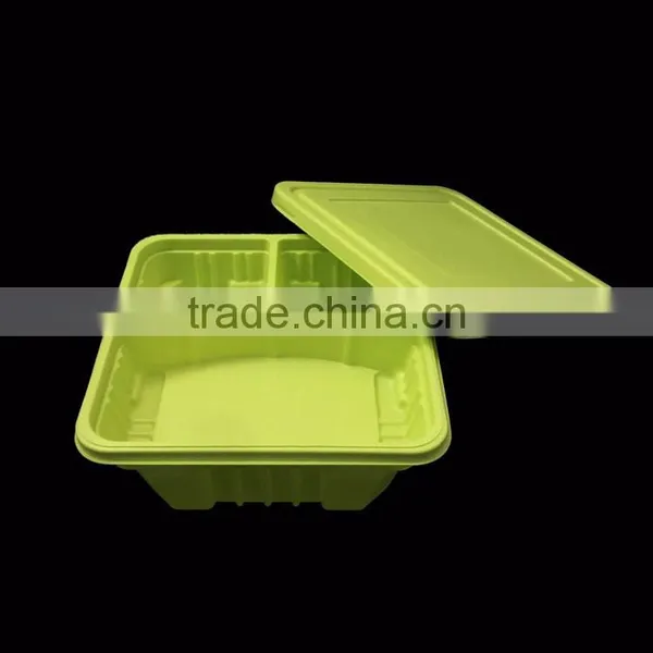 Customized Biodegradable Eco-friendly Two-layer 1000ml Corn Starch Food Container photo-3