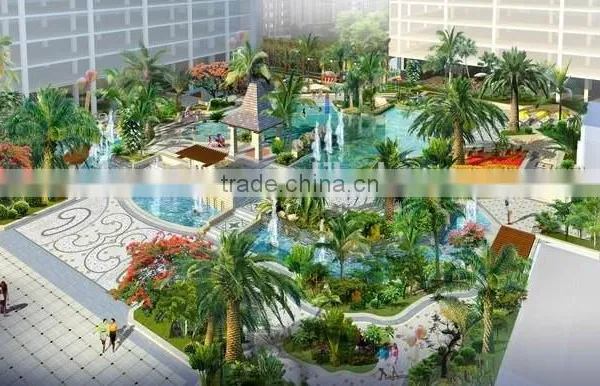 Home Garden Edging Decorative 5ft to 16ft Height Outdoor Artificial Green Plastic Palm Trees EDS06 0815 photo-2