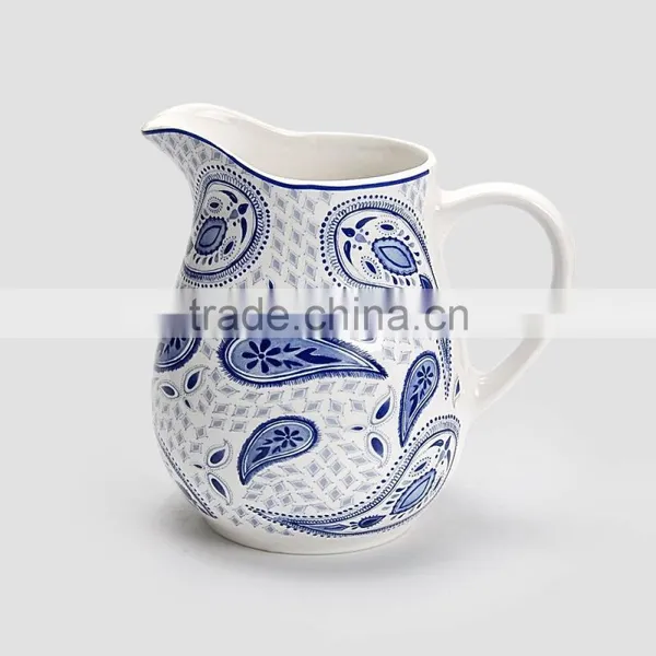 Big Volume Ceramic Decal Milk Water Drink Jug