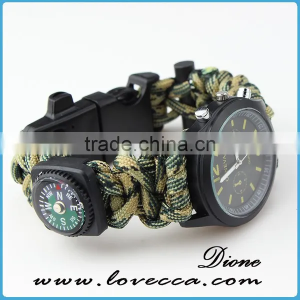550 Paracord Survival Bracelet With Compass/thermometer /firestarter Buckle/whistle/Blade photo-4