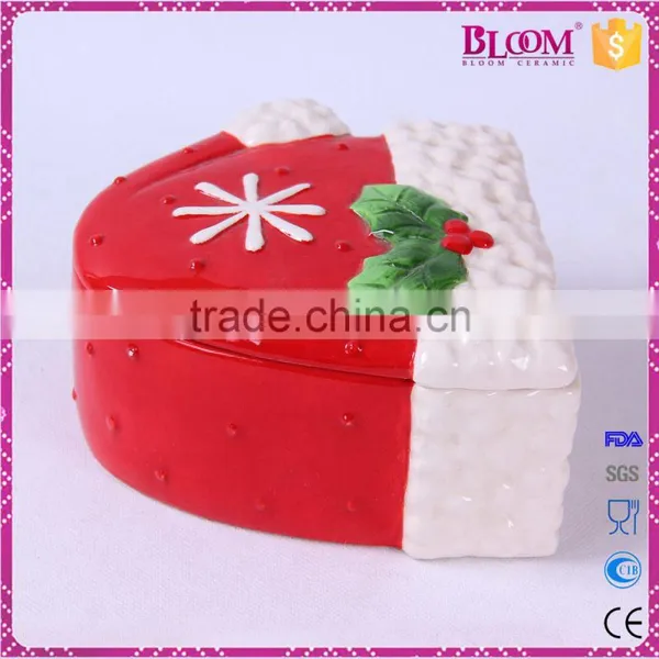 Hat Desgin Ceramic Christmas Decoration Cookie Box photo-4