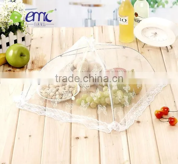Wholsale white lace style cloth and stainless steel food cover and fruit cover