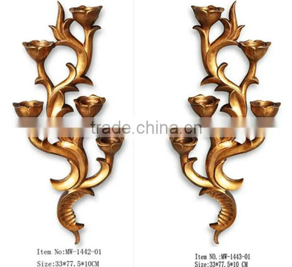 MW-1442-01 Antique Hanging Wall Art Decor With Candle Holder photo-3