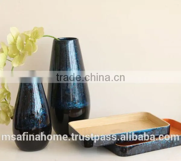 Round Colored Lacquer Decorative Flower Vase photo-2