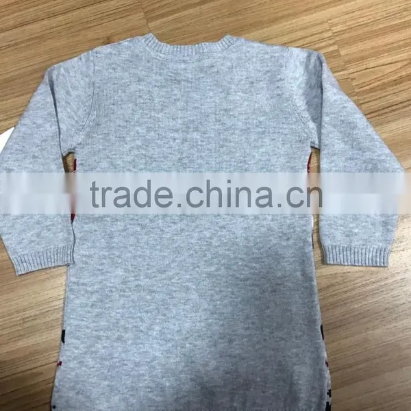 2017 Newest Winter Kids Cotton Sweaters With Floral Pattern Korea Style Knit Sweater Girl Long Sweater For Wholesale (BKNK35) photo-2