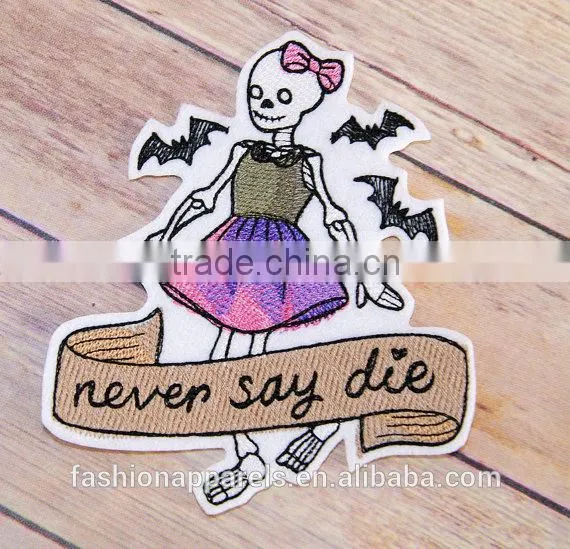 Custom High Quality Embroidered Creative Skulls Patch for Clothes Embroidery Patch Made in China Choose Size/color photo-2