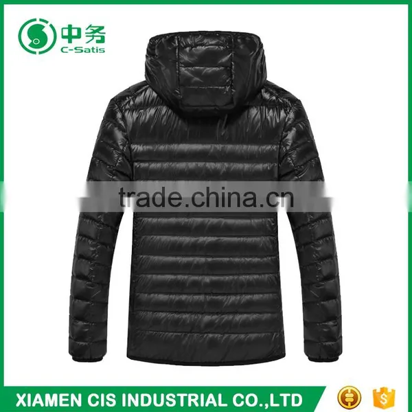 Classic Design Winter Breathable Hooded Black Puffer Jacket for Men photo-2
