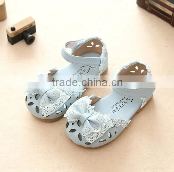 Zm35338a New Design Footwear Kids Girl Bowknot pu Leather Sandal photo-2