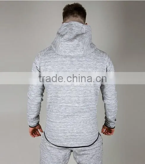 Custom Logo Tracksuit Popular Tri Blend Curve Bottom Tracksuit for Men photo-2