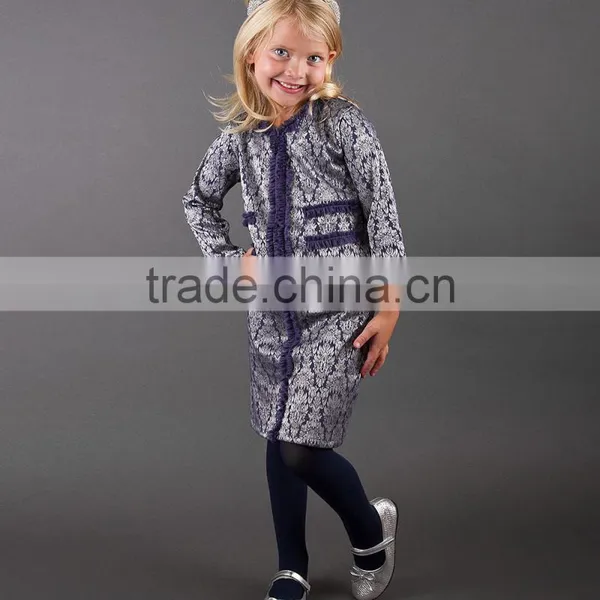 Hot Selling Kids Clothes Set With Silver And Slate Winter Blazer And Skirt Girl Clothing Set Child Wear Z-CS80729-25 photo-2