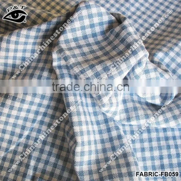 New Fabric Scottish Check Pattern Fabric 4x4mm Light Blue Color Pure Cotton Fabric photo-3