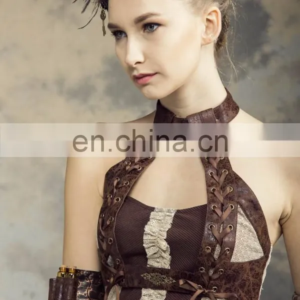 Steampunk Sleeveless Open Shoulders Corsage Style Top photo-4