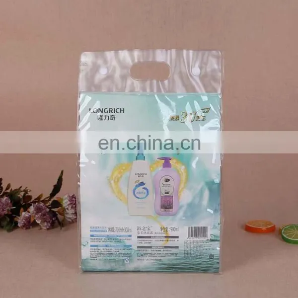 Transparent Custom Flat Bottom Plastic Pvc Gift Bag Cosmetic Bag Pvc Packaging Bag With Handing photo-4