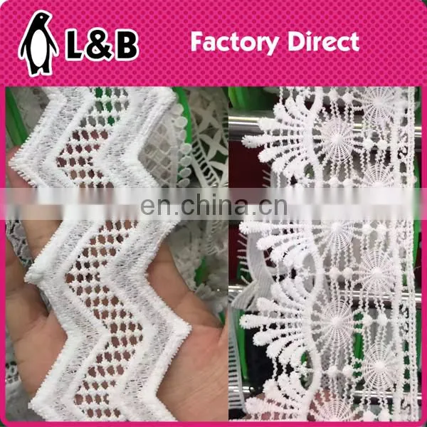 White Milk Silk Trims Embroidered Chemical Water Soluble Lace photo-3